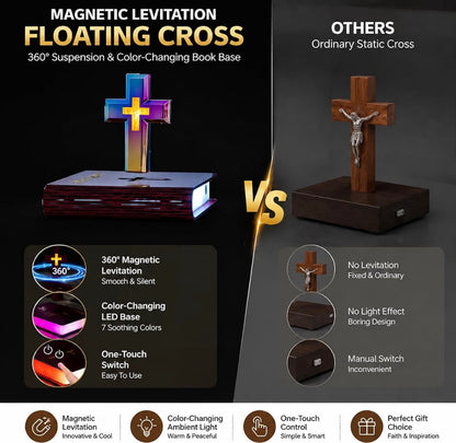 Floating Cross Bible Night Light