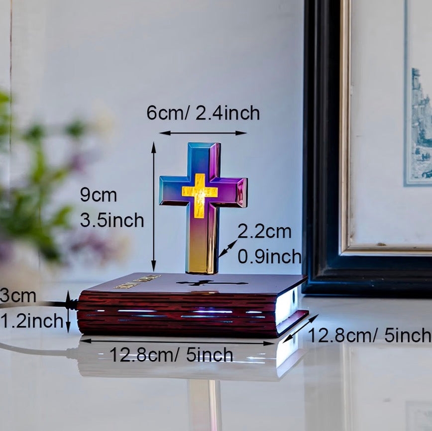 Floating Cross Bible Night Light
