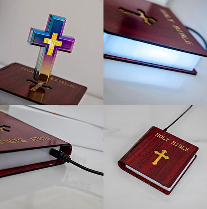 Floating Cross Bible Night Light