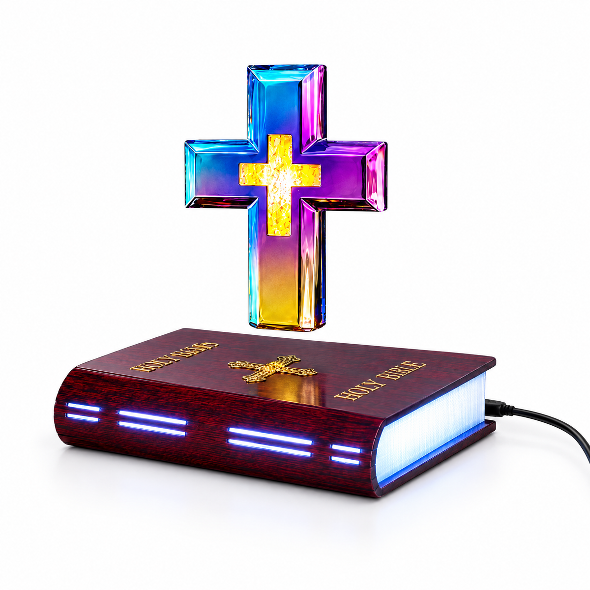 Floating Cross Bible Night Light by Faith & Glow